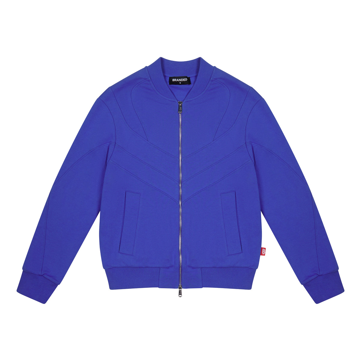 Panelled Bomber Jacket Electric Blue Branded London